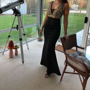 Gold and black long dress